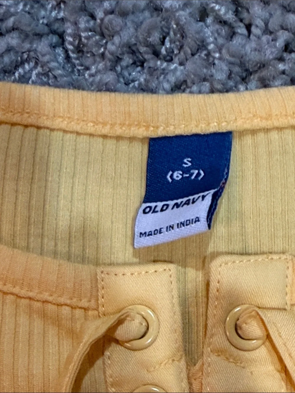 Old Navy Yellow Lace-Up Ribbed Top Girls Small 6/7